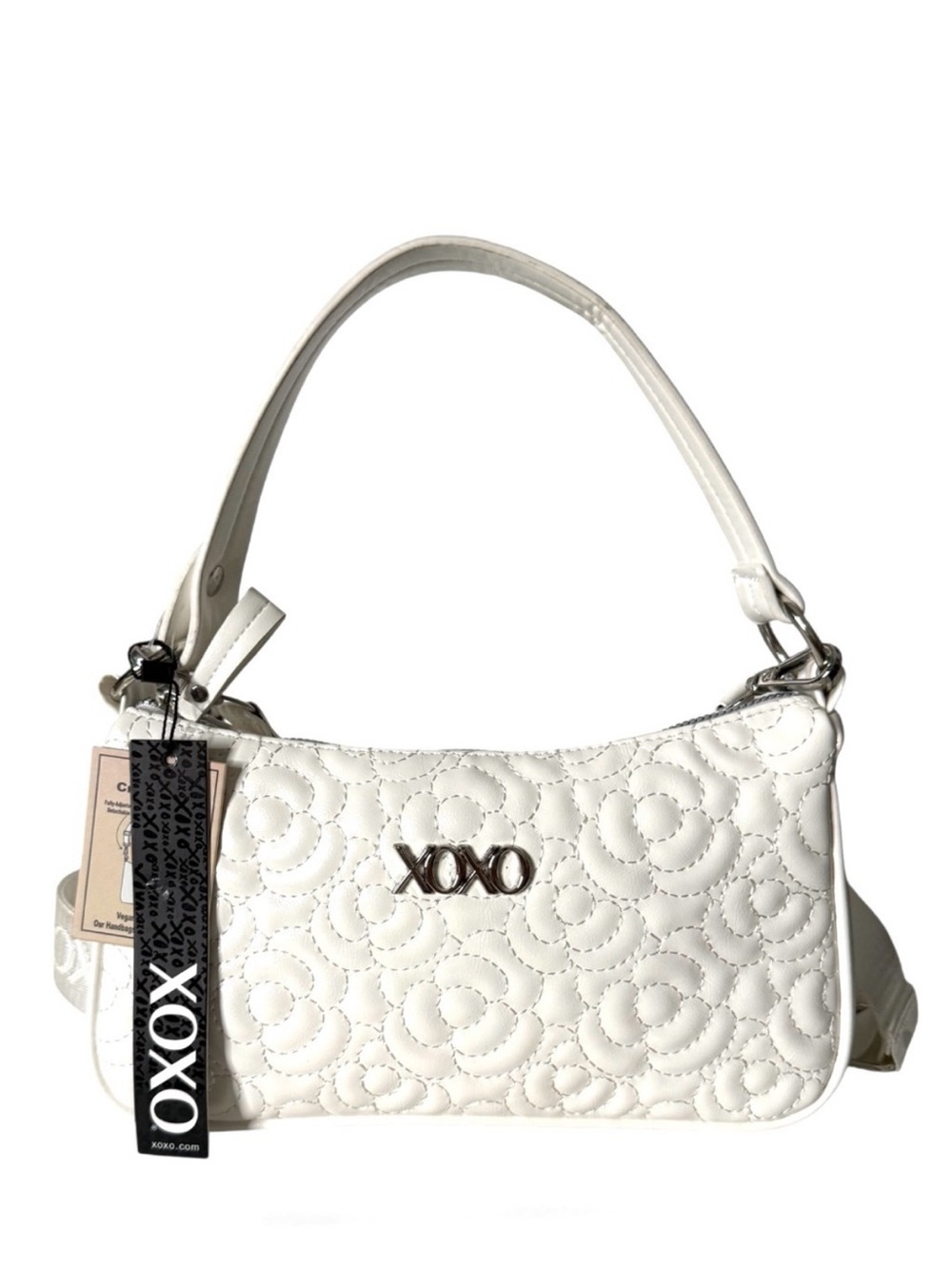 XOXO Quilted White Shoulder Bag